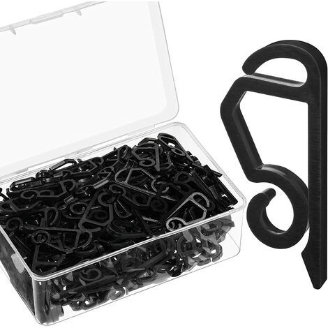 Lampe de Noël clip extérieur crochet de gouttière résistant aux intempéries lampe extérieure clip décoratif de Noël clip série de lampes (noir, 200 PCS) (1/4)