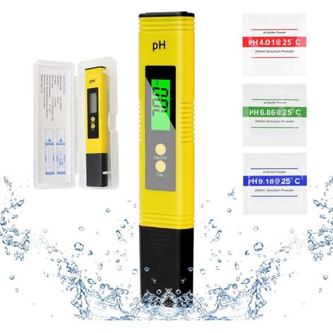 Testeur de pH professionnel portable – Plage de mesure 0-14 pH – Précision ±0,01 pH – Écran LCD rétroéclairé pour aquariums et piscines (1/5)