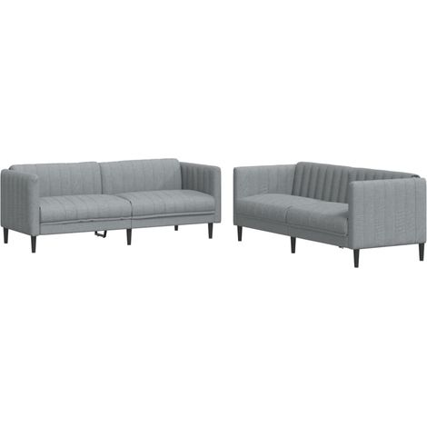 Maison Exclusive - Ensemble de canapés 2 pcs gris clair tissu (1/5)