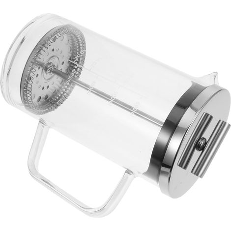 Cafetière à Piston Manuelle en Verre Épais avec Échelle 600ml pour Préparer Café et Thé pour Bureau et Présent (1/5)