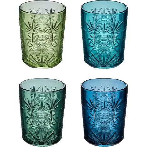 Lot de 4 Gobelets Bas Design "Ayla" 35cl Bleu