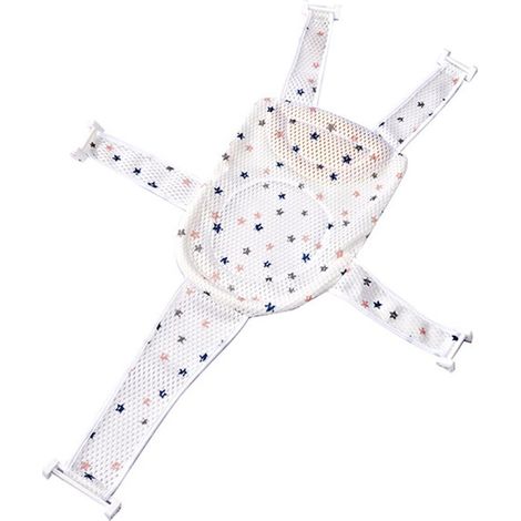 Filet de bain bébé anti-dérapant avec siège de soutien confortable et 5 points d'appui sécurisés pour nouveau-né (1/5)