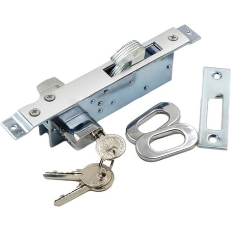 Serrure à crochet pour porte coulissante, serrure de sécurité invisible en alliage de zinc avec clé, largeur de porte 35-55 mm (SKU produit : 96260894 SKU Offre : lehua25.5.27-6) (1/4)