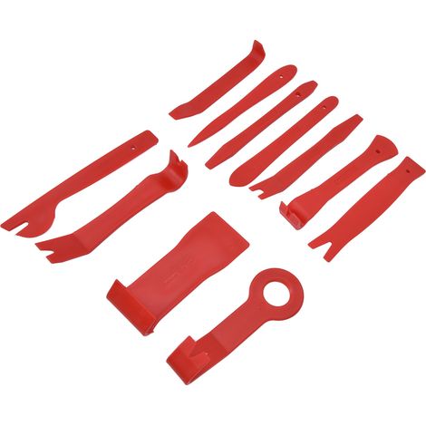 11-teiliges Autodemontage-Set aus Fiberglas und Nylon, Werkzeug zum Einbau von Autoradios, Werkzeug zum Entfernen von Autoverkleidungen, Radioeinbau, rot (1/5)