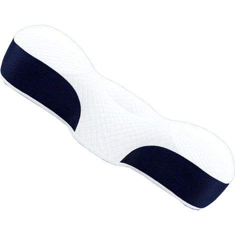 Nackenstützkissen aus Memory-Schaum mit langsamer Rückstellkraft, ergonomisch, mit Nackenstütze, marineblau – ideal als Geschenk (1/5)