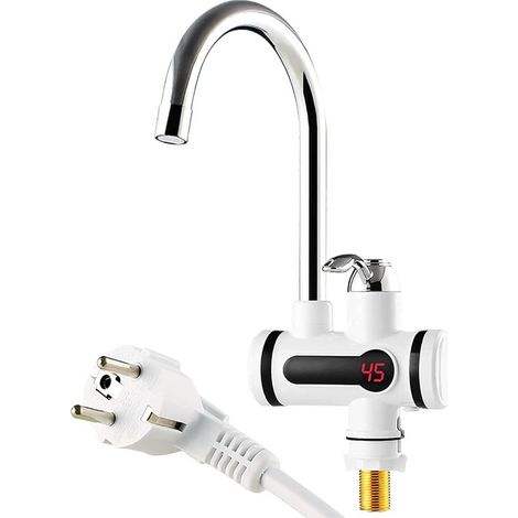 Electric Hot Water Faucet, 220V Electric Instant Hot Water Faucet with LED Digital Display, Fast Heating Kitchen Bathroom Tap Water Heater