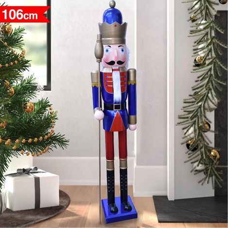 Soldato Schiaccianoci di Natale in Legno Altezza 106 cm Decorazioni Natalizie