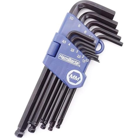 Long Hex Allen Wrenches, Metric Set, 13 Pieces, 1.3-10 mm, Oxide (1/5)