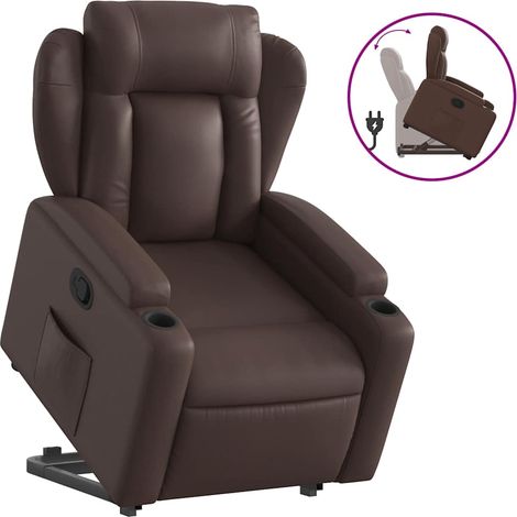 Maison Exclusive - Relaxsessel mit Aufstehhilfe Braun Kunstleder