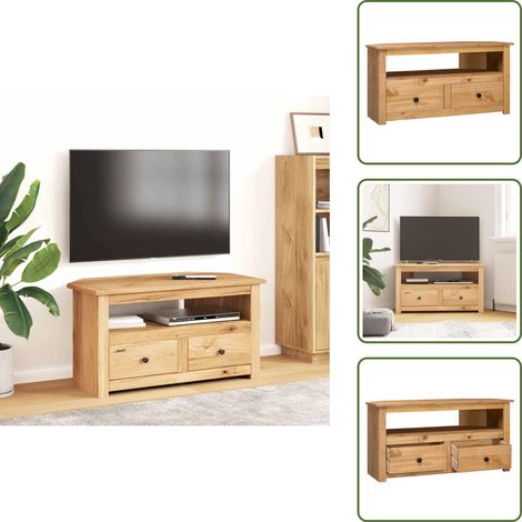 Meuble TV d'angle 93x49x49 cm Pin solide Assortiment Panama - Meuble Tv - Meuble D'angle - Pin Massif - Rangement - Design Élégant
