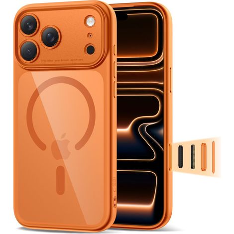 Funda Magpeak MagSafe CC para iPhone 17 Pro Max - Naranja transparente (1/5)