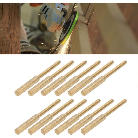 Set mit 12 titanbeschichteten Diamantschärfköpfen für Kettensägenketten (3 x 4,8 mm). (1/5)