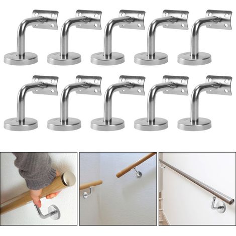 Staffe per corrimano in acciaio inox 304 per scale all'aperto e per interni, staffe per corrimano a parete per scale 10 pezzi