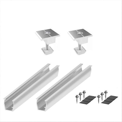 Support de montage pour panneaux solaires, rails de fixation, pince de serrage, montage de modules, alimentations solaires photovoltaïques Trapez-SFYGV (1/5)