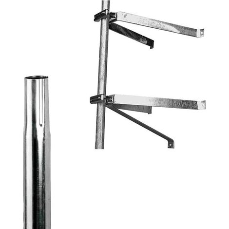 Pack HDSAT Paire d'étriers en U pour mât déport 50cm + Mât Emboitable 1m50 Diamètre 50mm