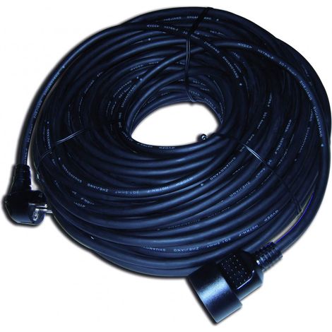 Rallonge Prolongateur électrique IP44 avec clapet étanche 25M Noir, Câble H07RN-F, Section 3G1.5 m