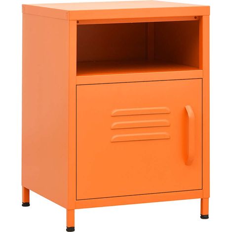 Maison Exclusive - Comodino Arancione 35x35x51 cm in Acciaio (1/5)