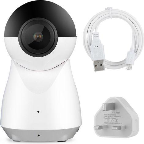 Caméra IP WiFi 1080P HD H.265 Vision Infrarouge Panoramique 720° 100-240V Prise UK (1/5)