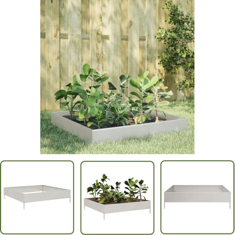 vidaXL Hochbeet 100x100x26 cm Edelstahl (1/5)