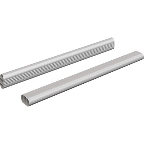 Tige de placard 2 pcs Argenté 764 x 15 x 29 mm