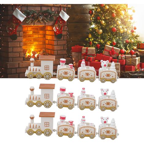 3 Sets separat erhältlich als Weihnachtskuchendekoration, Modelleisenbahnen, Weihnachtsschmuck, Mitgebsel für Kindergeburtstage, Accessoires, Bühnendekoration, weiß (1/5)