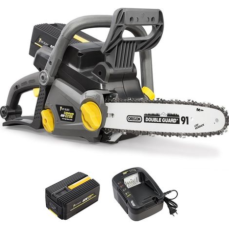 Tronçonneuse sans fil à batterie, 40 V, guide 12 pouces, GT ELEC + batterie 2 Ah + chargeur