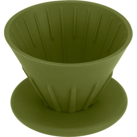 Filtre à café réutilisable en résine de silicone, accessoire pour machine à café, pour la maison et l'extérieur (vert) (1/5)