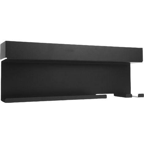 Support Mural Acier Inox pour Boucleur, Lisseur et Sèche-Cheveux, Rack Rangement Adhésif Accessoires Coiffure (1/5)