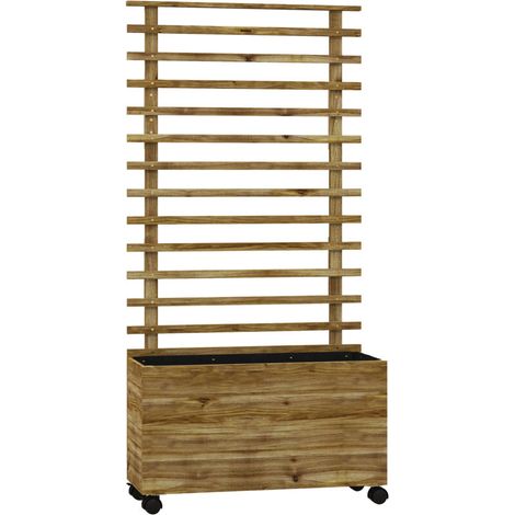 Jardinière surélevée Outsunny avec treillis, enroulable, en bois, pour plantes grimpantes, balcon ou terrasse. Dimensions : 76 x 30 x 155 cm. Convient également pour les fleurs.