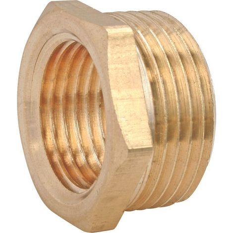 Bague réduction laiton brut 6 pans Mâle 15/21 Femelle 12/17 - Sachet de 2 pièces (1/2)