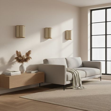 Aplique de Pared Yute Beige y Cinta Oro  Serie ACACIA II (1/5)