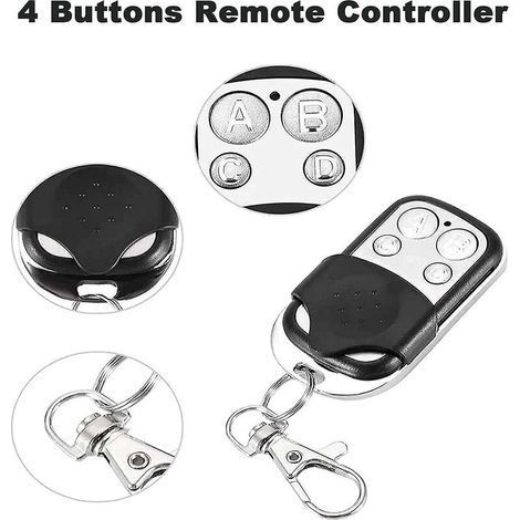 Lot de 3 télécommandes universelles pour portail automatique, fréquence 433,92 Mhz, code fixe, 4 boutons pour contrôler jusqu'à 4 portes (1/4)