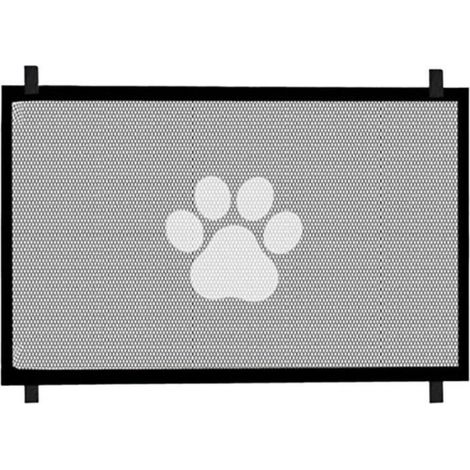 Barrière Sécurité Escaliers 110x78cm, Portable Sans Perçage Enfants Animaux Noir (1/5)
