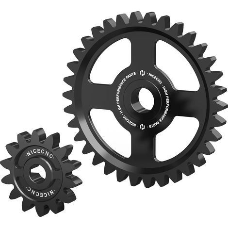 Piñón de cambio de bomba de aceite de motor, construcción de aluminio, compatible con KTM, negro (1/2)