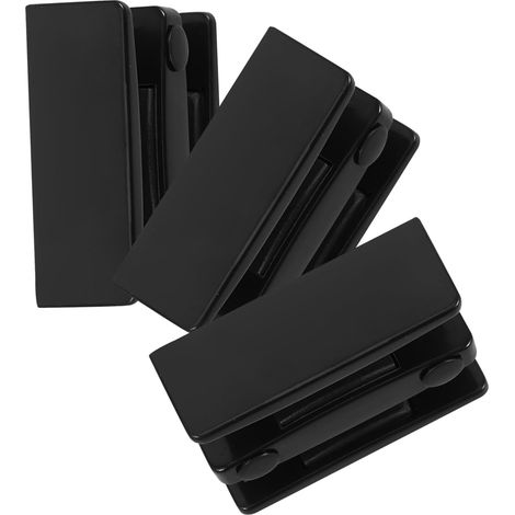 Lot de 3 guides inférieurs en plastique noir pour portes coulissantes (1/5)