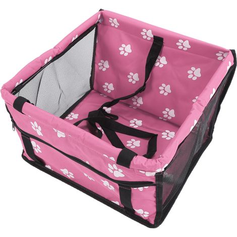 Cage de transport pour animaux de compagnie à motif pattes d'ours, lavable, avec barre de soutien, rose (1/5)