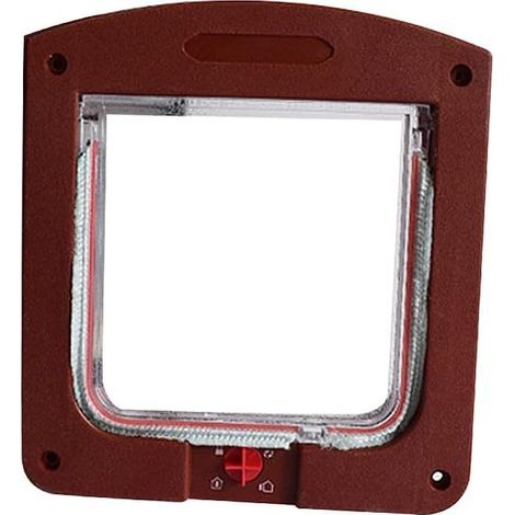 Porte pour chat adaptée aux chats et aux chiens, petite porte pour chat avec micropuce, verrouillage à quatre points, facile à installer (marron) (1/5)
