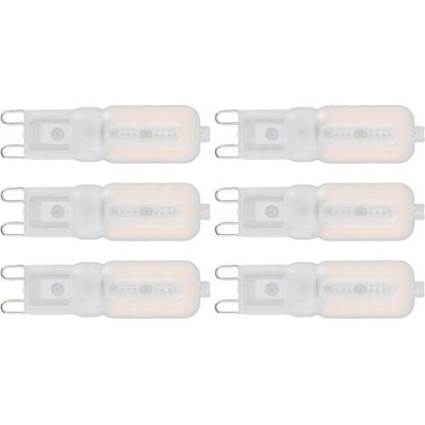 Ampoule G9 à intensité variable, Protection des yeux, économie d'énergie, 5W, 22 LED, petites ampoules pour plafonnier, lampe de bureau, 6 pièces, lumière chaude, 110V (1/5)