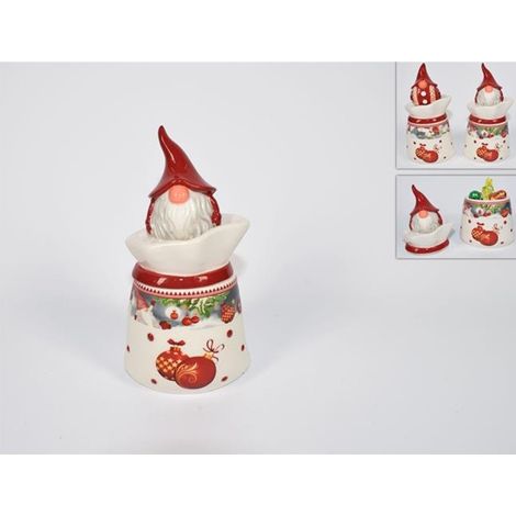Barattolo in ceramica  babbo natale per decorazioni da addobbi natalizi 17CM (1/5)