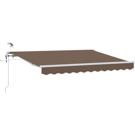 Ausziehbare Markise Taupe 400 x 350 cm Polyester vidaXL
