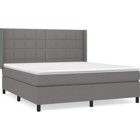 Maison Exclusive - Giroletto a Molle con Materasso Grigio Scuro 180x200 cm Tessuto (1/5)