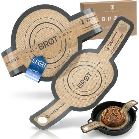 Lot de 2 tapis de cuisson en silicone ovales et ronds pour four - Épaisseur du matériau de 7 mm (1/5)