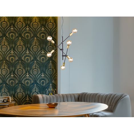 Vintage Suspension 6 verstellbare Lichter Cross Matt Black Trio Lighting (1/5)