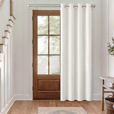 Rideau Occultant Thermique Salon Oeillets Lot de 1 140x260cm Blanc (1/5)