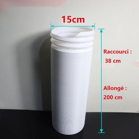Tubo flessibile di scarico per condizionatore d'aria portatile in polipropilene (PP), resistente al calore e alla corrosione, per aria condizionata, deumidificatore e asciugatrice, 2 metri [diametro 1 (1/4)