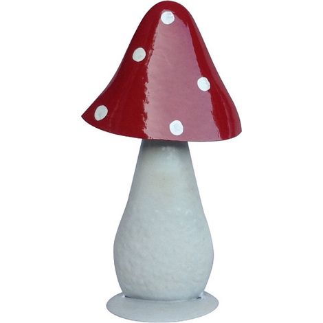 TrendLine Dekofigur Fliegenpilz Metall 33 cm weiß rot Deko