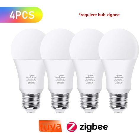 (4 pièces) Ampoules LED E27 15W RGB+WW+CW, compatibles avec Tuya Smart (1/5)