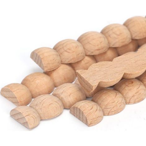 Halbrunde Holzleiste – 10er-Set, 40 cm, unbehandelt – Dekorative Profilleiste – Geeignet für Möbel, Türen, Wände und Regale – Cuneary (1/5)