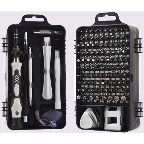Kit di cacciaviti di precisione 115 in 1, cacciavite di precisione magnetico portatile, strumenti di riparazione per Macbook, computer, occhiali, tablet, orologi, mini kit di cacciaviti con custodia (1/4)