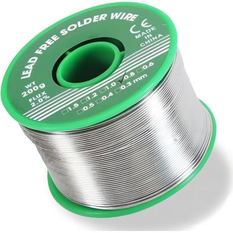 Fil à souder électronique sans plomb 0,8 mm, 200 g, avec noyau de colophane, pour la réparation et le bricolage de composants de soudure électriques électroniques (1/4)